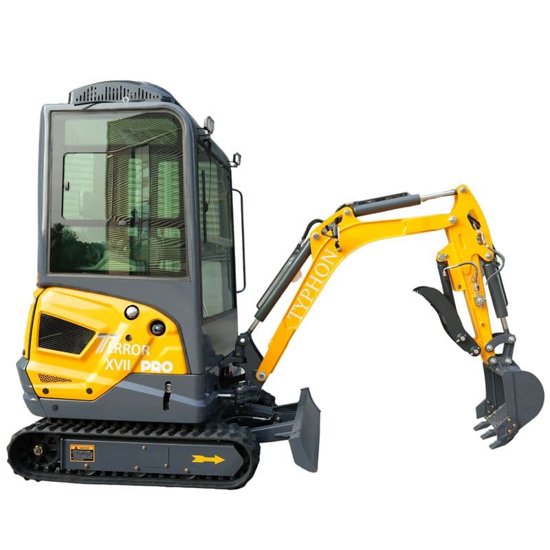 TYPHON TERROR XVII PRO Prestige Edition Mini Excavator 4000LB Kubota D902 Diesel, Enclosed Cab with AC/Heat, Hydraulic Thumb thumbnail 2