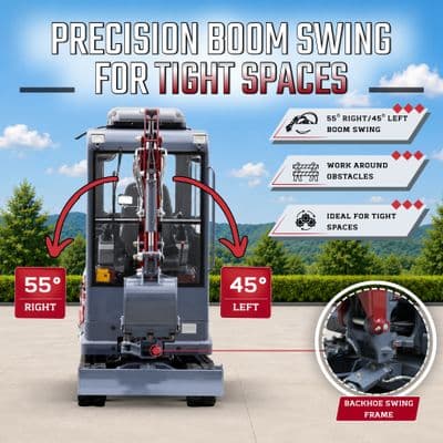 TYPHON TERROR XVII PRO Prestige Edition 4000 lb Enclosed Mini Excavator with Kubota Power & Advanced Hydraulics thumbnail 6