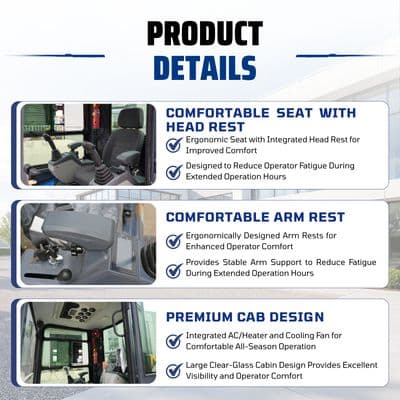 TYPHON TERROR XVII PRO Prestige Edition – Enclosed Mini Excavator with AC, Heater & Ergonomic Comfort thumbnail 8
