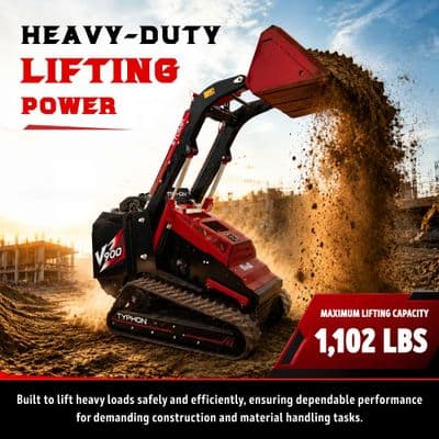 Brand New TYPHON STOMP V900 1.4 Ton Mini Track Loader Featuring Dual Auxiliary Hydraulics & Kubota D1105 25HP USA Engine thumbnail 10