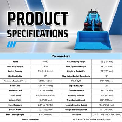 Brand New TYPHON STOMP V900 Mini Track Loader Kubota D1105 25HP Diesel Stand-On Skid Steer EPA / EU Stage V thumbnail 3