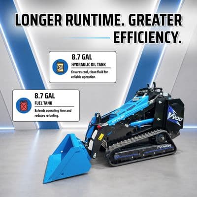 Brand New TYPHON STOMP V900 Mini Track Loader Kubota D1105 25HP Diesel Stand-On Skid Steer EPA / EU Stage V thumbnail 7