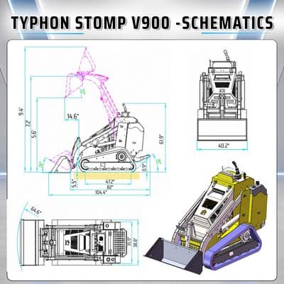 Brand New TYPHON STOMP V900 Mini Track Loader Kubota D1105 25HP Diesel Stand-On Skid Steer EPA / EU Stage V thumbnail 4