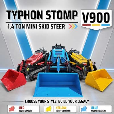 Brand New TYPHON STOMP V900 Mini Track Loader Kubota D1105 25HP Diesel Stand-On Skid Steer EPA / EU Stage V thumbnail 11
