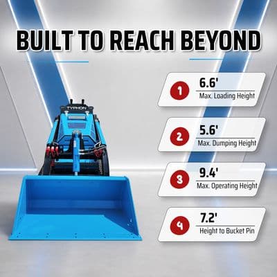 Brand New TYPHON STOMP V900 Mini Track Loader Kubota D1105 25HP Diesel Stand-On Skid Steer EPA / EU Stage V thumbnail 8
