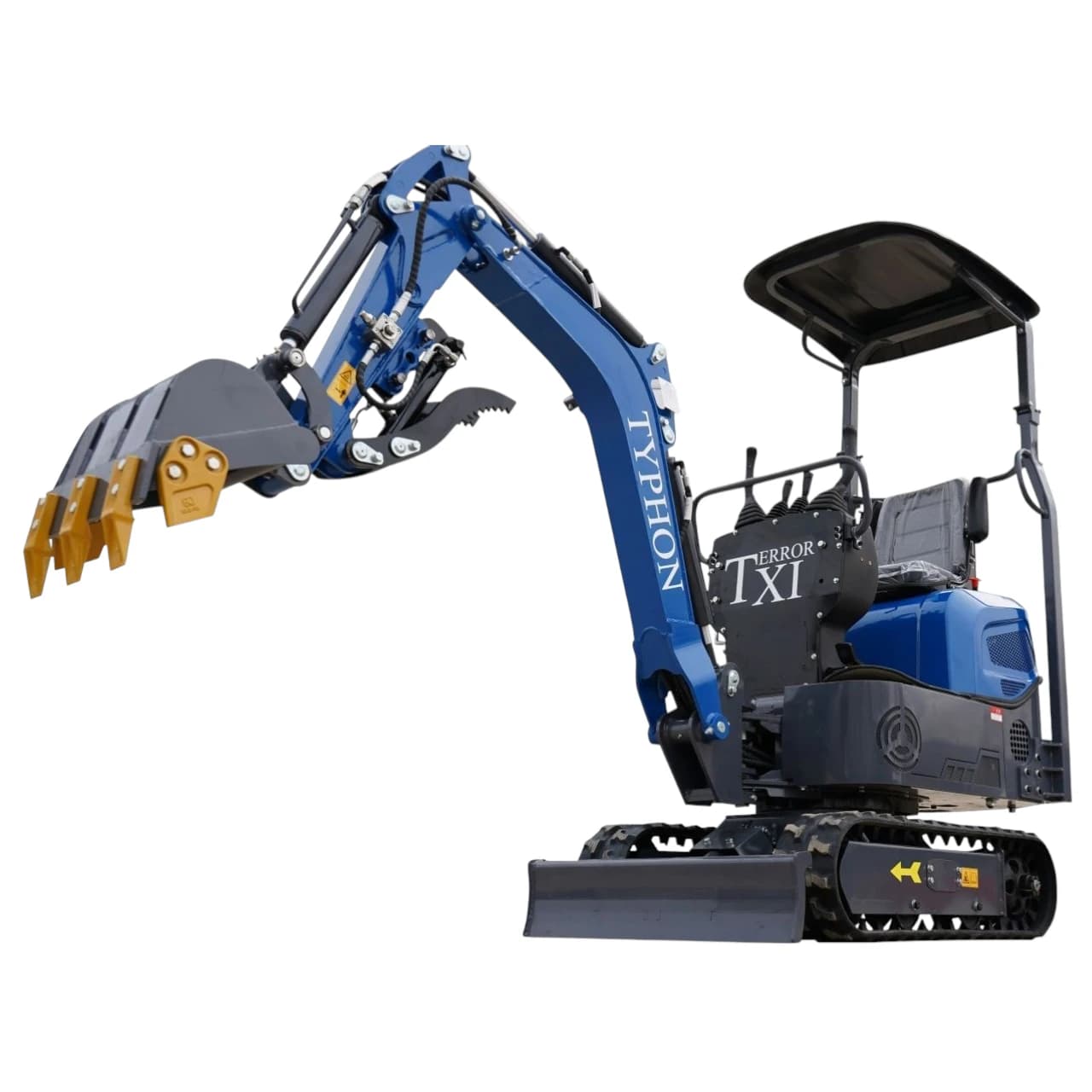 TYPHON TERROR XI STORM Mini Excavator – 1.1 Ton Trench Digger with Boom Swing, Hydraulic Thumb Clip, Bucket USA