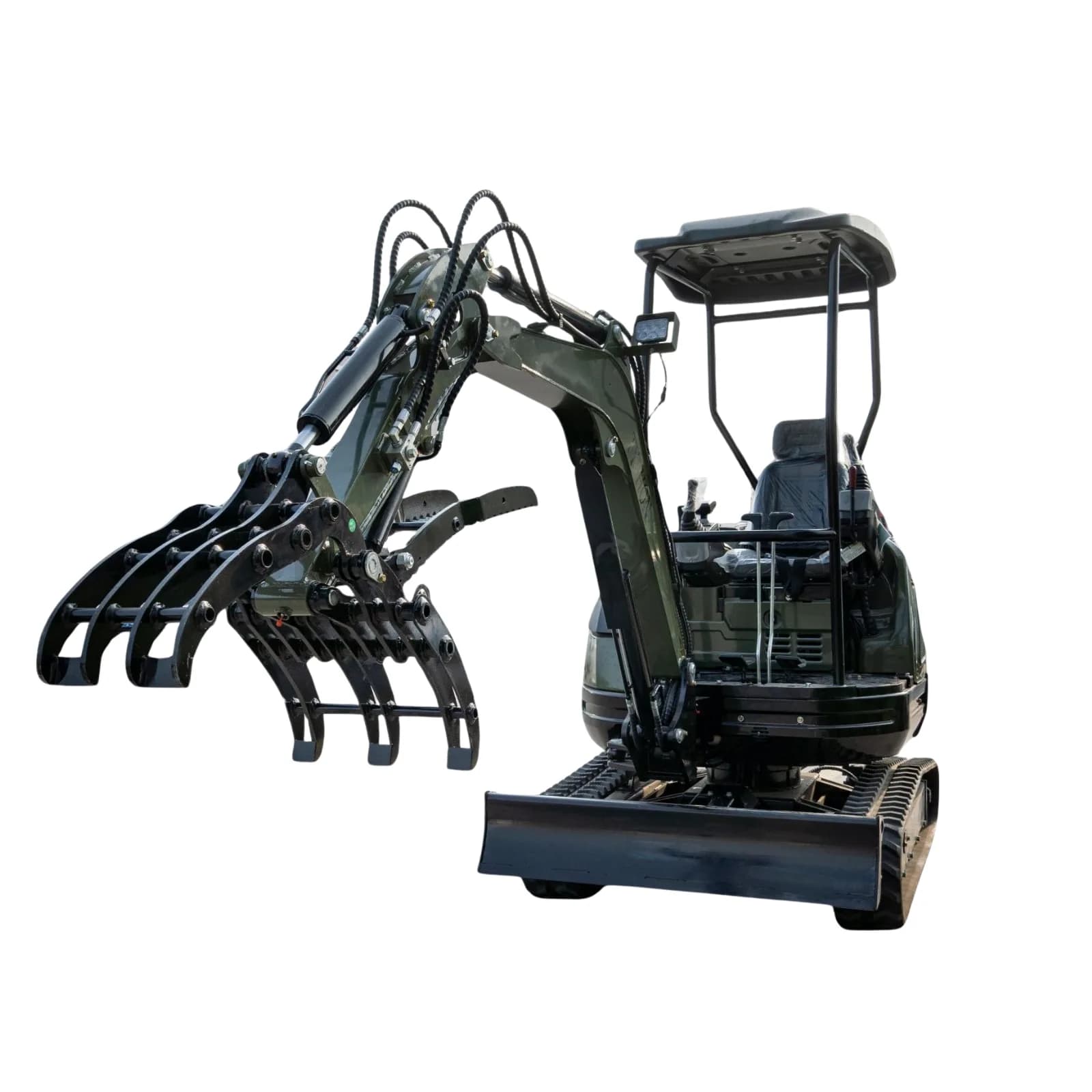 Compact Grapple Attachment for TERROR XXV and other 2.1-3 Ton Mini Excavators Wide Opening Wood Grab USA