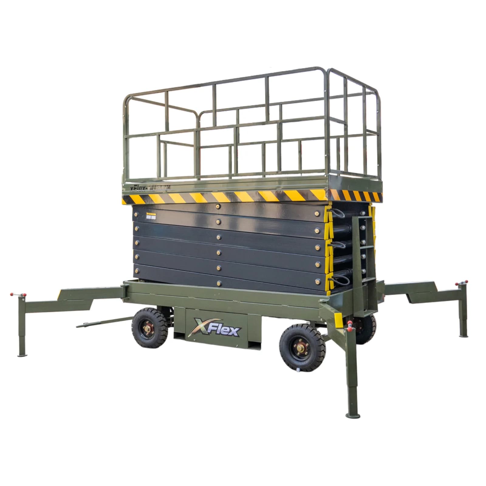 TYPHON xFlex-4065W Walk-Behind Scissor Lift 2.7 Ton with Assisted Walking, Manual outriggers of 40 ft lifting Height & 110V Electric