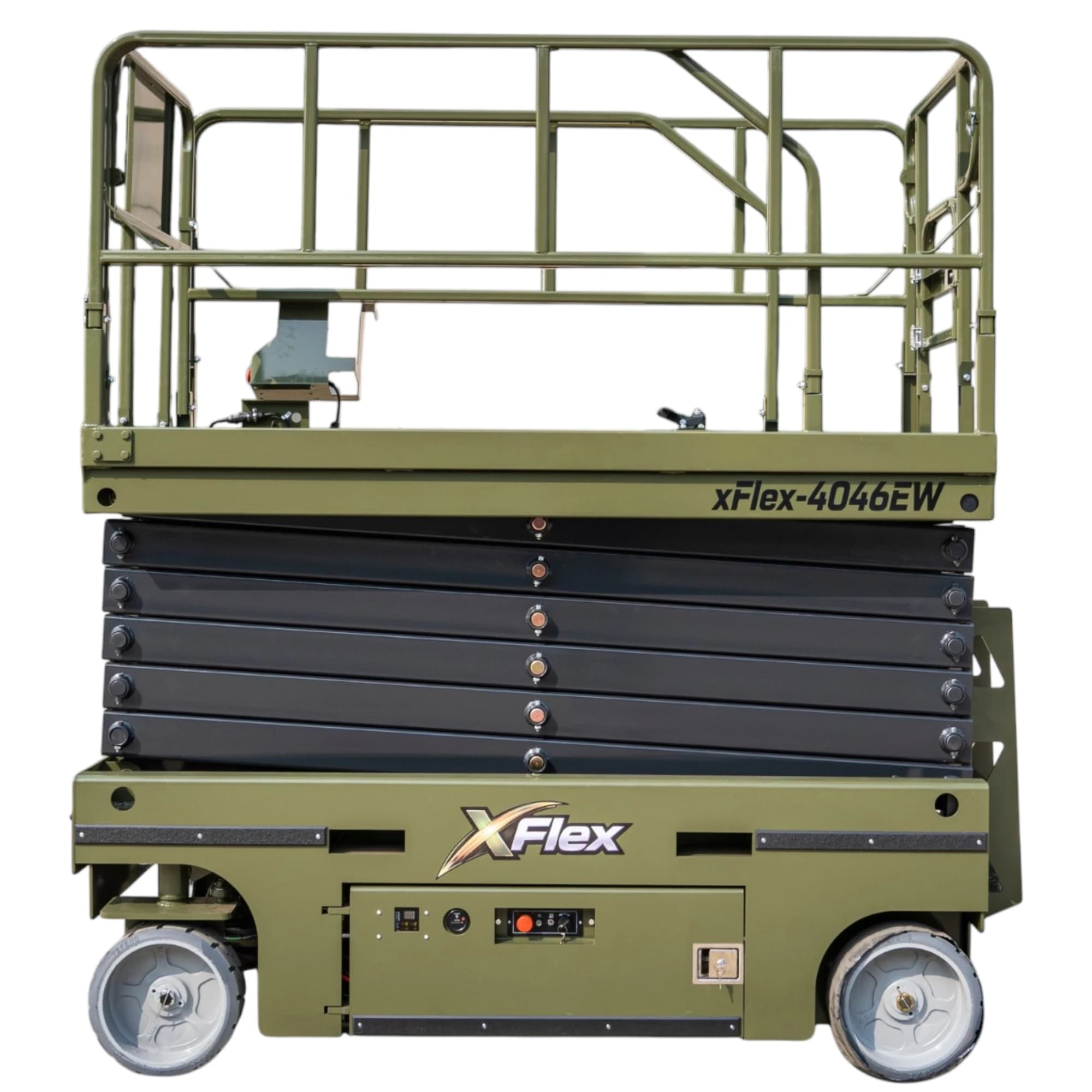 TYPHON xFlex-4046EW Electric Wheel Scissor Lift 2.6 Ton operating weight and 40ft platform height with 705lbs Load Capacity