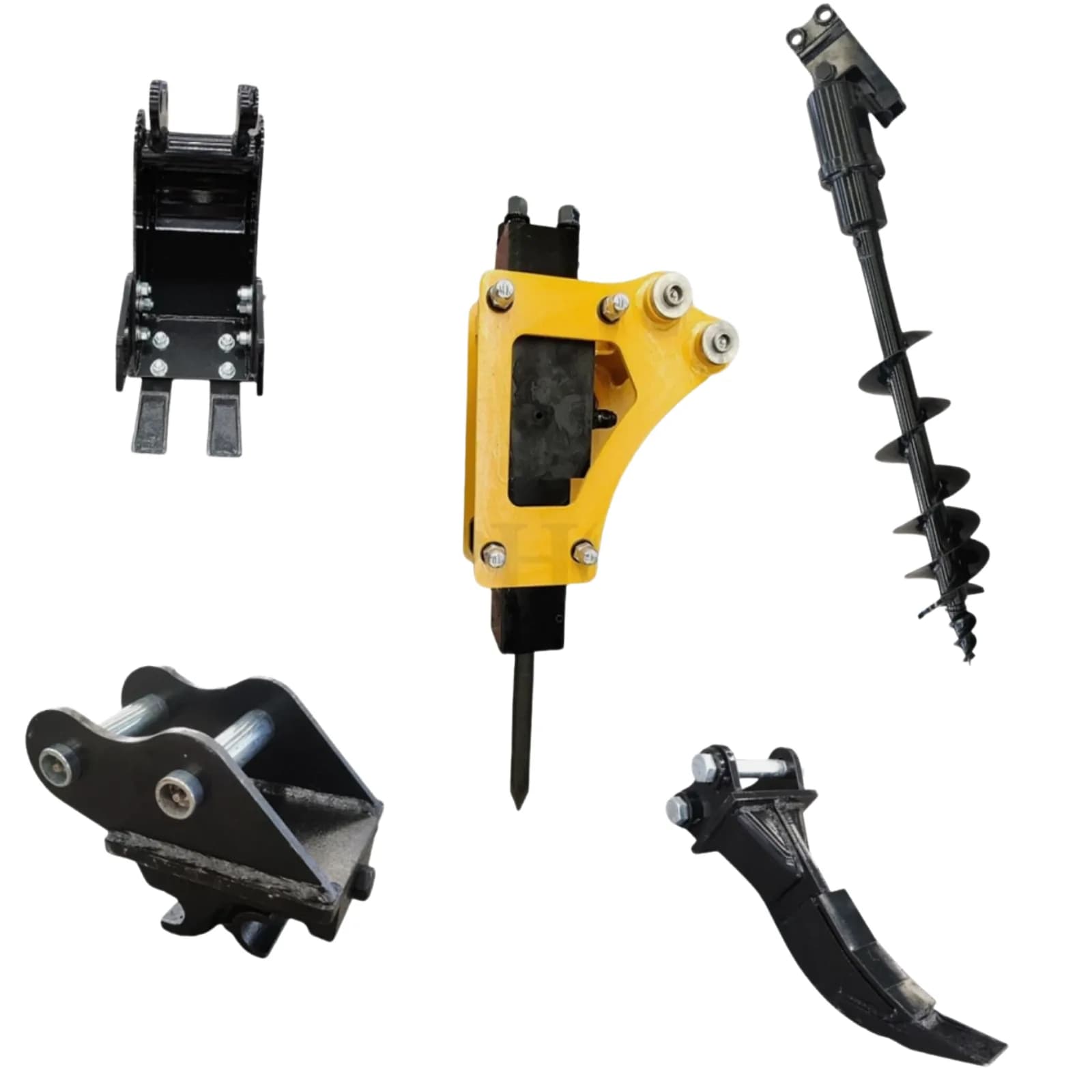 5-in-1 0.8-2 Ton Excavator Attachments Quick Coupler Bucket Ripper Auger Hammer