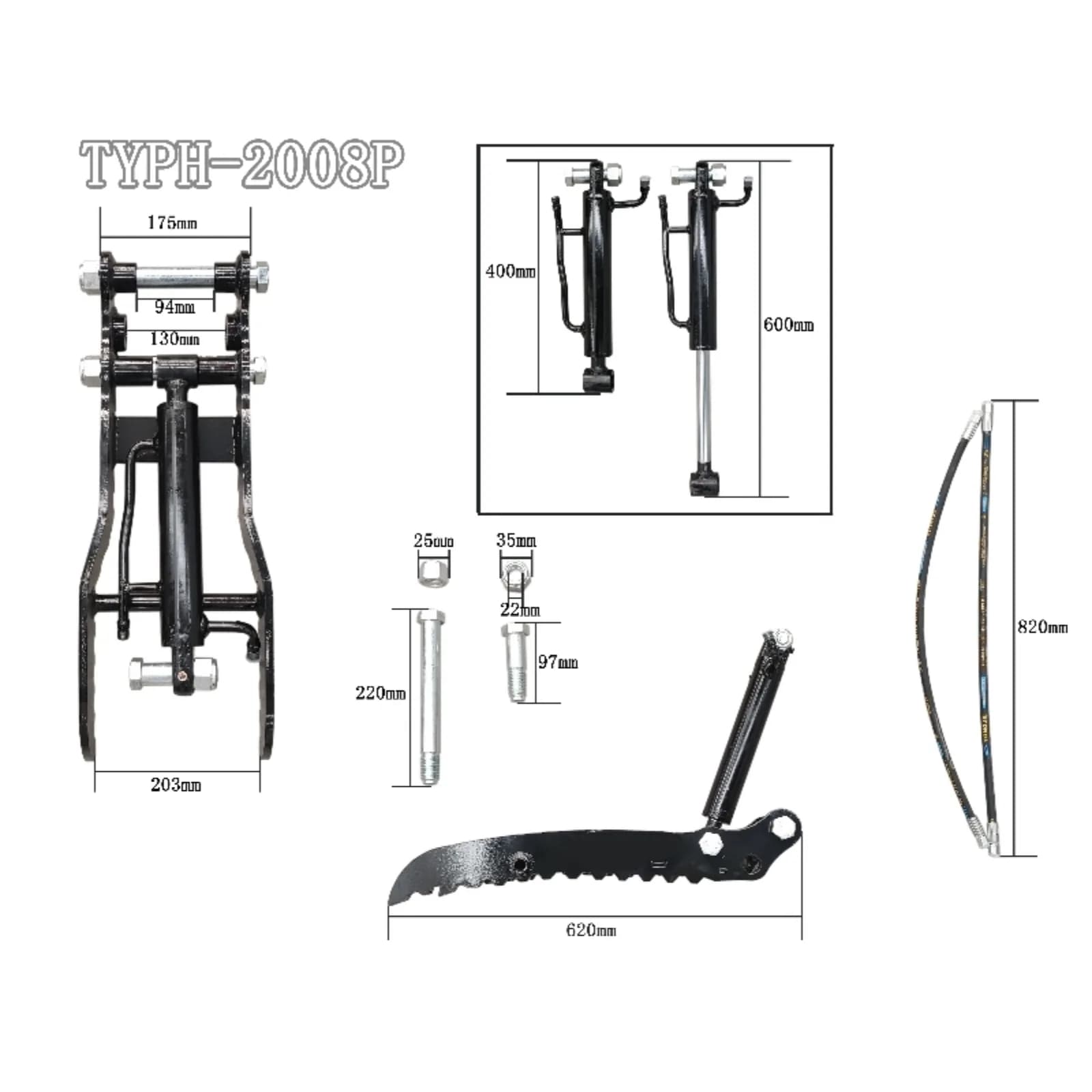 Budget Style Hydraulic Thumb Clip Attachment for Mini Excavators Digger Track Crawler thumbnail 2
