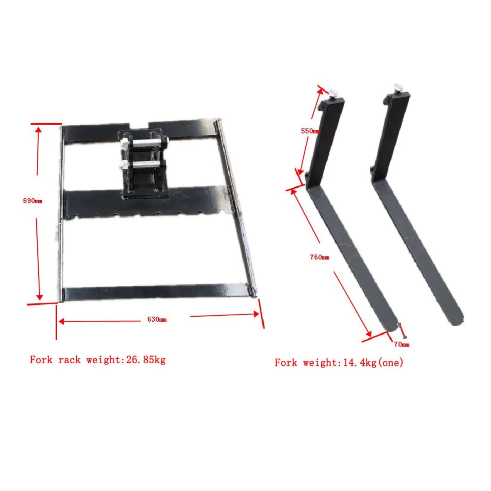 Pallet Fork: Attachment for TYPHON Mini Excavators USA thumbnail 2