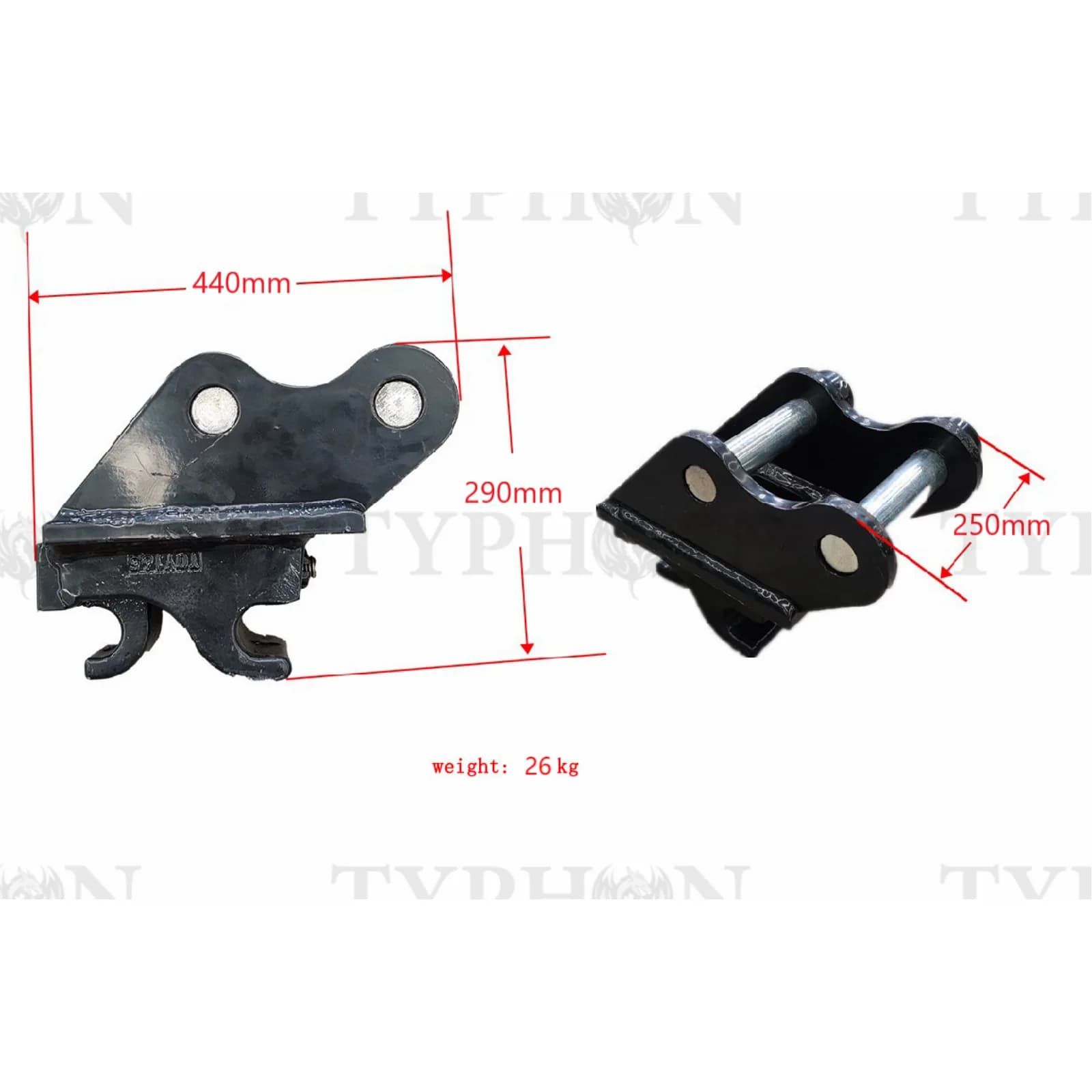 TYPHON 2.5 Ton Mini Excavator Attachment Mechanical Quick Hitch Quick Coupler For TERROR X2 PRO thumbnail 2