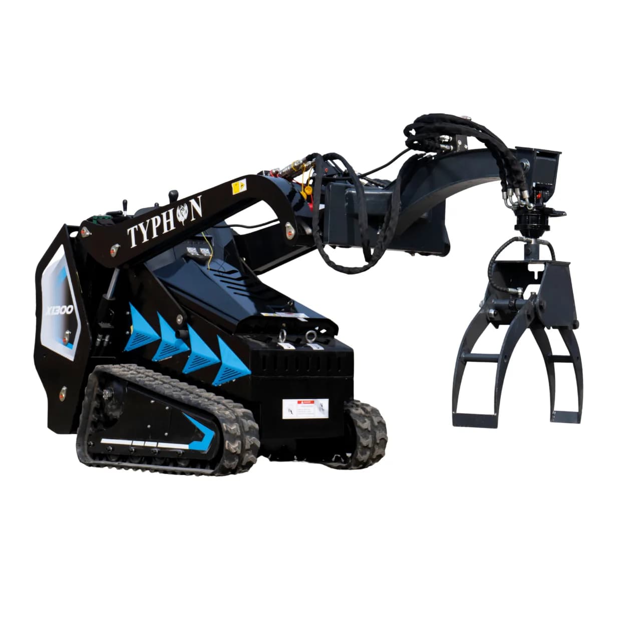360° Hydraulic Rotary Wood Grabber for TYPHON STOMP X1300 & STOMP 509 Mini Skid Steers thumbnail 2