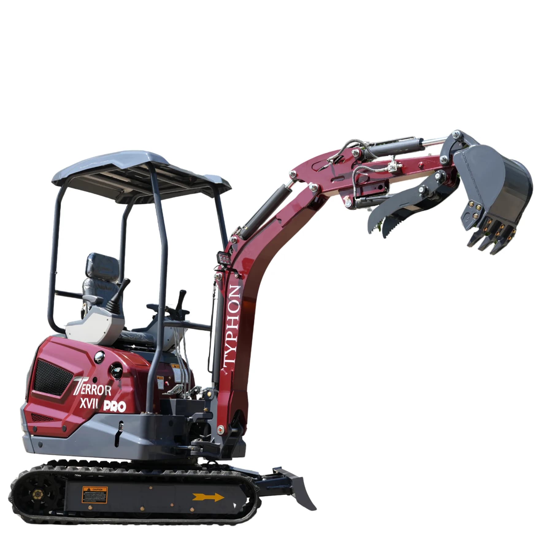 TYPHON TERROR XVII PRO 3800 lbs Mini Excavator Kubota Diesel, Hydraulic Thumb, Dozer Blade & Boom Swing thumbnail 3