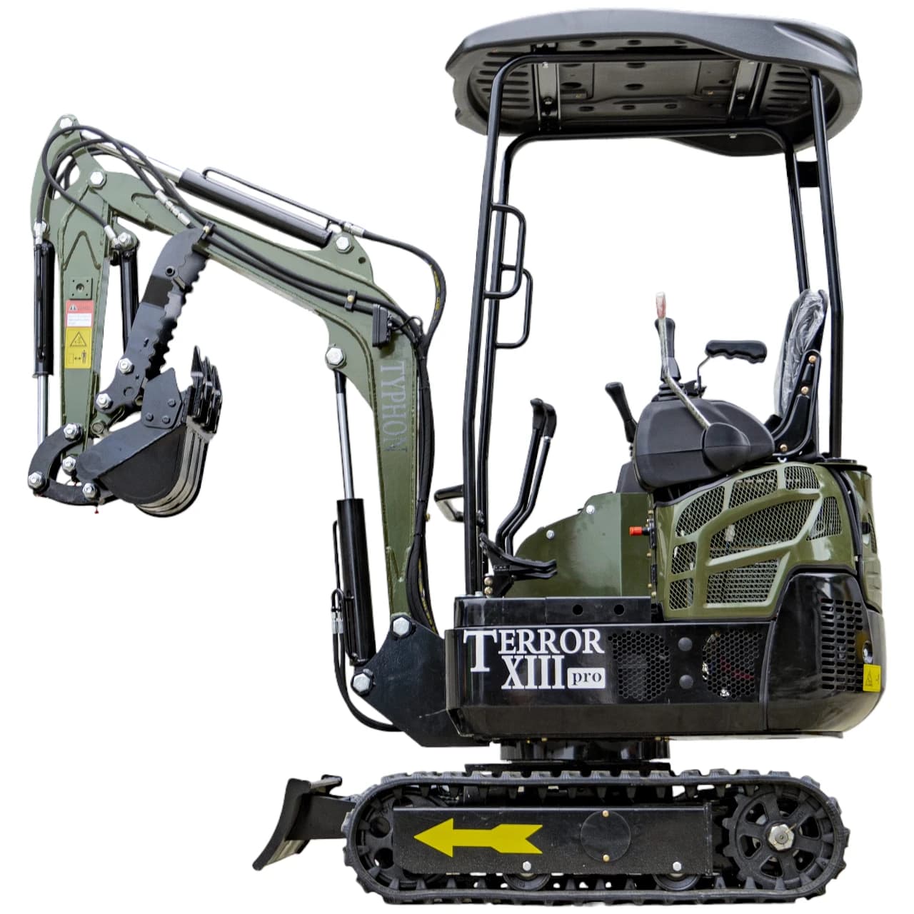 TYPHON TERROR XIII PRO Mini Excavator – 1.3 Ton Trench Digger with Canopy, Hydraulic Thumb Clip, 22.1hp Honda Engine USA thumbnail 3