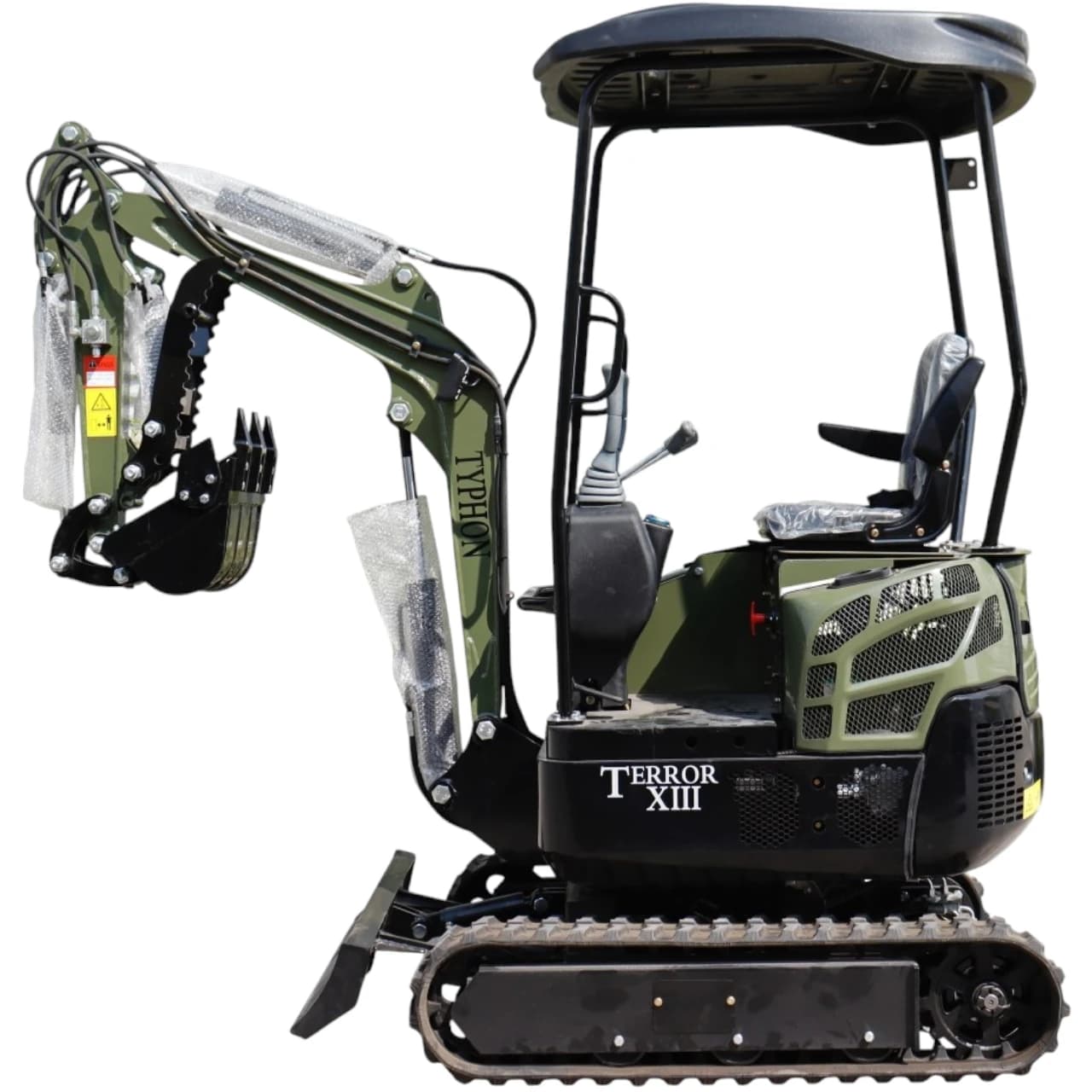 TYPHON TERROR XIII Mini Excavator – 1.3 Ton Trench Digger with Canopy, Hydraulic Thumb Clip, 13.5hp B&S Engine USA thumbnail 3