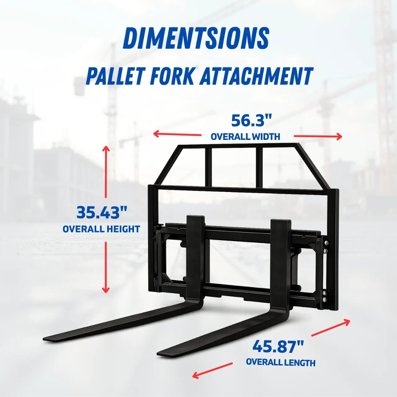 TYPHON Skoop Hydraulic Pallet Fork Attachment for Wheel Loader 43 Inch 11.1 GPM thumbnail 3