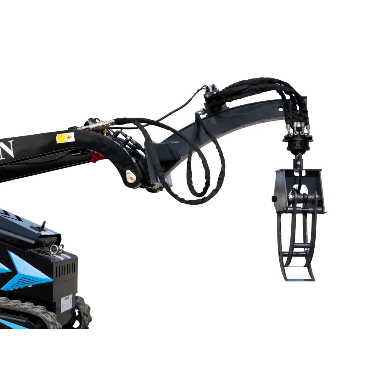 360° Hydraulic Rotary Wood Grabber for TYPHON STOMP X1300 & STOMP 509 Mini Skid Steers thumbnail 3