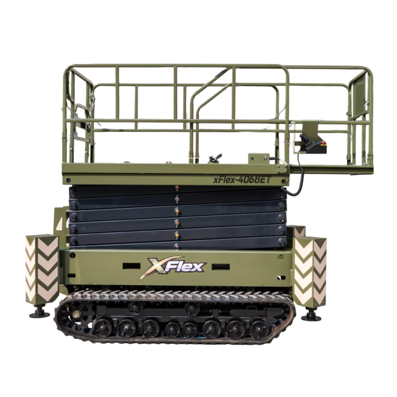 TYPHON xFlex-4068ET Electric Rubber Track Scissor Lift 3.2 Ton with 5.4HP Hydraulic Pump Motor Drive and Hydraulic Lifting Cylinder, 40 ft Max Lifting Height thumbnail 3