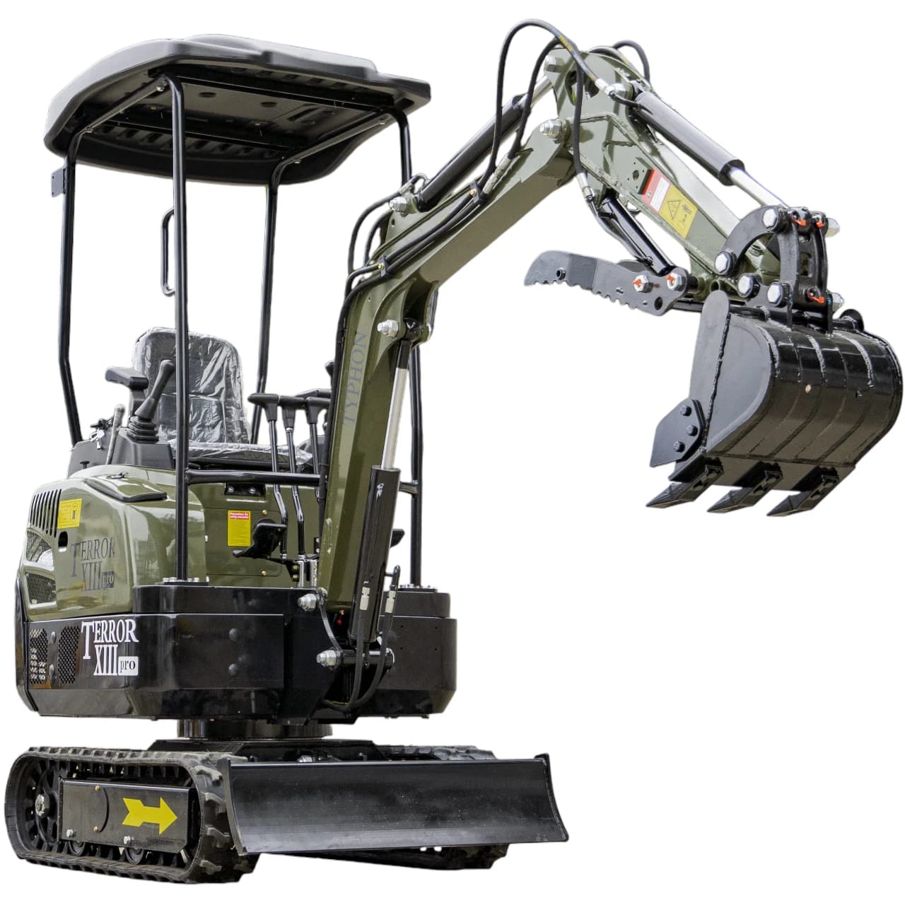 TYPHON TERROR XIII PRO Mini Excavator – 1.3 Ton Trench Digger with Canopy, Hydraulic Thumb Clip, 22.1hp Honda Engine USA thumbnail 4