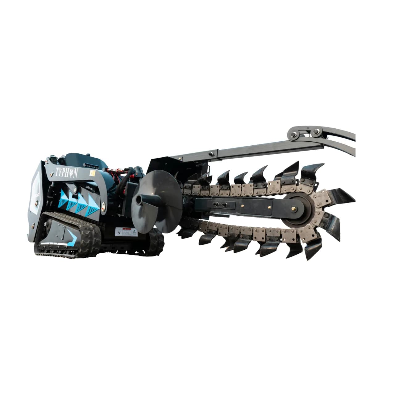 800mm Hydraulic Chain Trencher Attachment for TYPHON STOMP X1300 & STOMP 509 Mini Skid Steers thumbnail 4