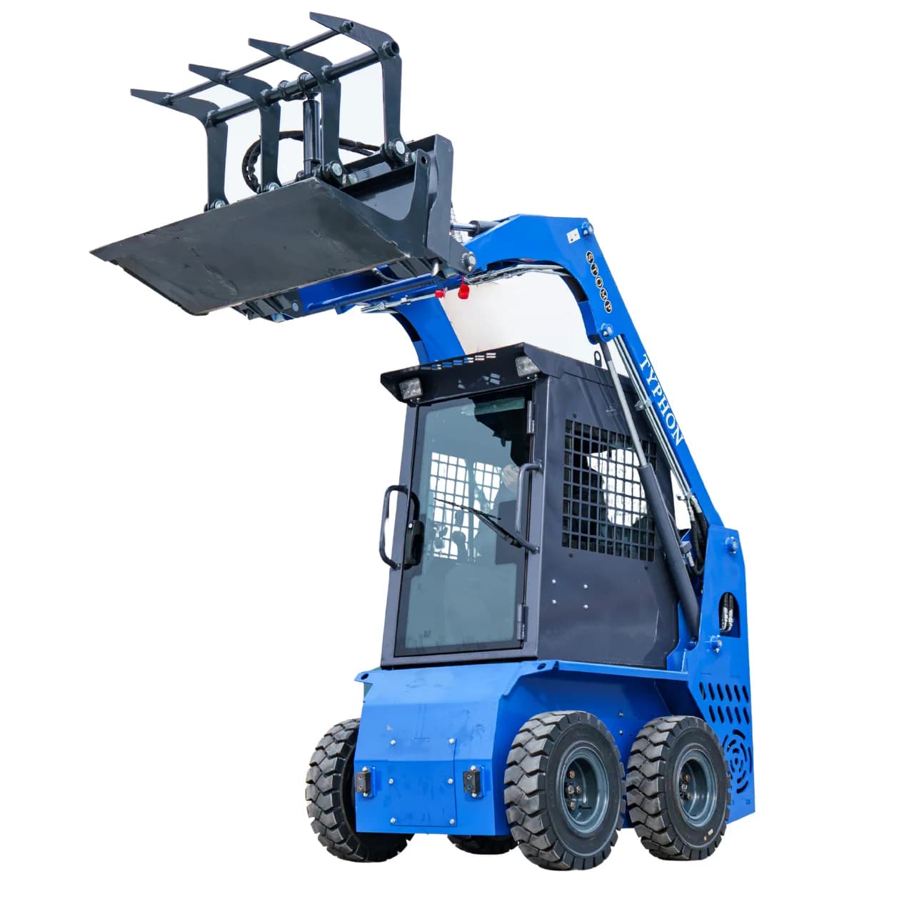 Heavy-Duty Solid Bottom Grapple Bucket for TYPHON STOMP X1300 & STOMP 509 Mini Skid Steers thumbnail 4