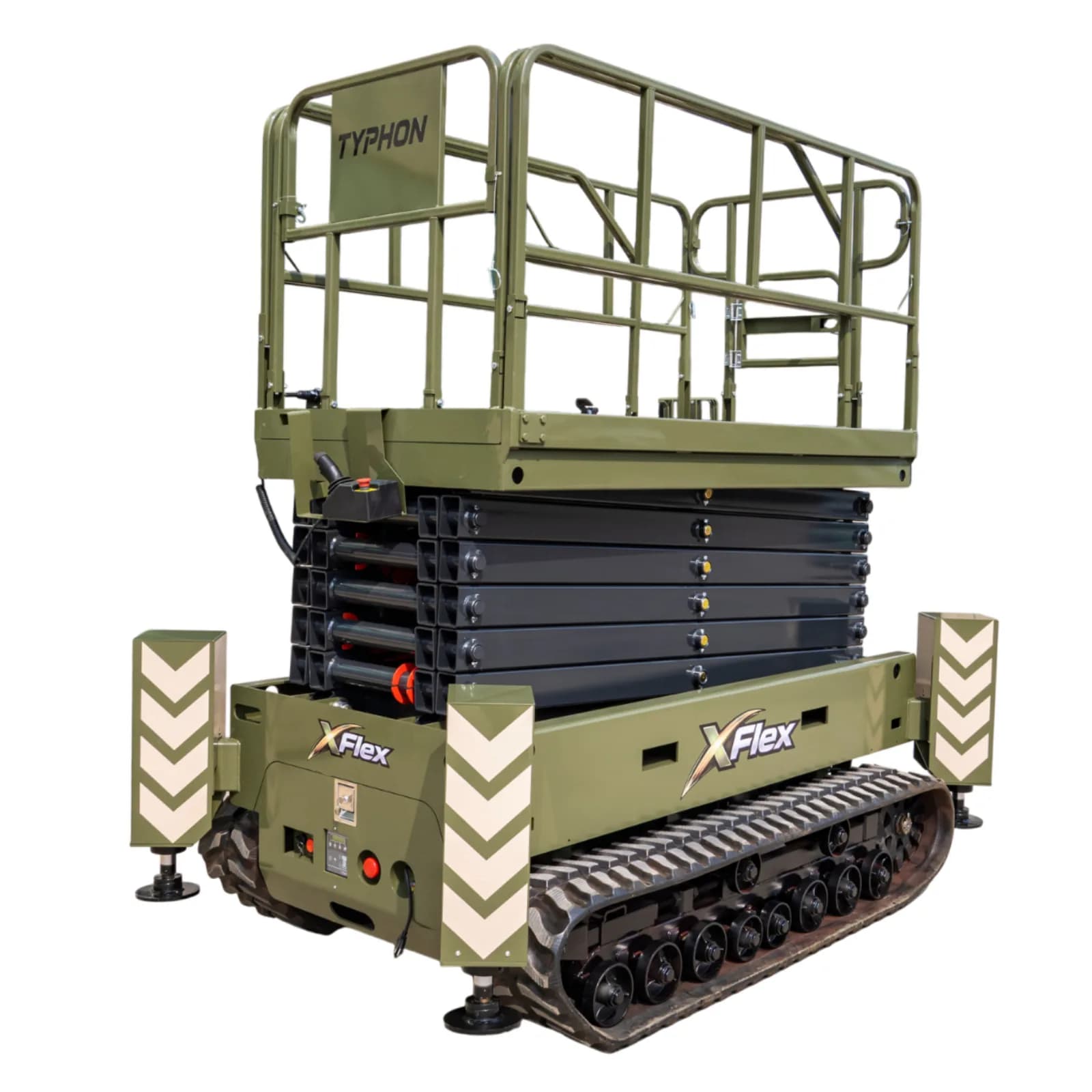 TYPHON xFlex-4068ET Electric Rubber Track Scissor Lift 3.2 Ton with 5.4HP Hydraulic Pump Motor Drive and Hydraulic Lifting Cylinder, 40 ft Max Lifting Height thumbnail 4