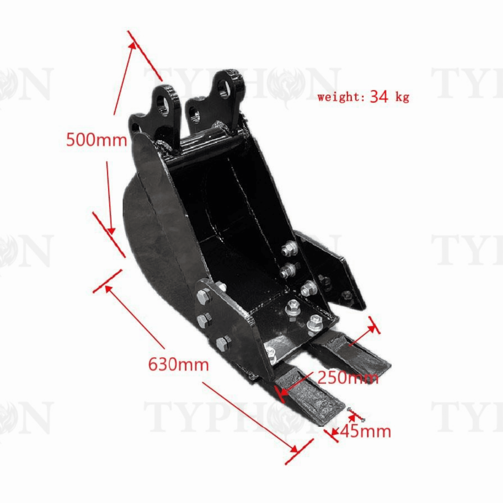 2–3.5 Ton Excavator Attachment 9.8-Inch Narrow Trenching Bucket for TERROR X2 PRO thumbnail 4