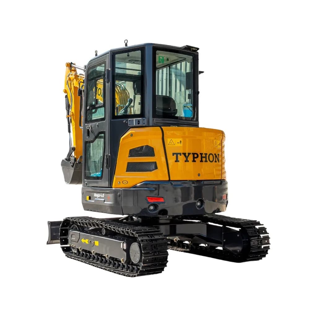TYPHON NAGA 4.0 Mini Excavator with 4 Ton 24.4hp Yanmar Diesel Engine Metal Track ISO SAE control switch, AC Heater Cabin, 2 Travel Speed thumbnail 5