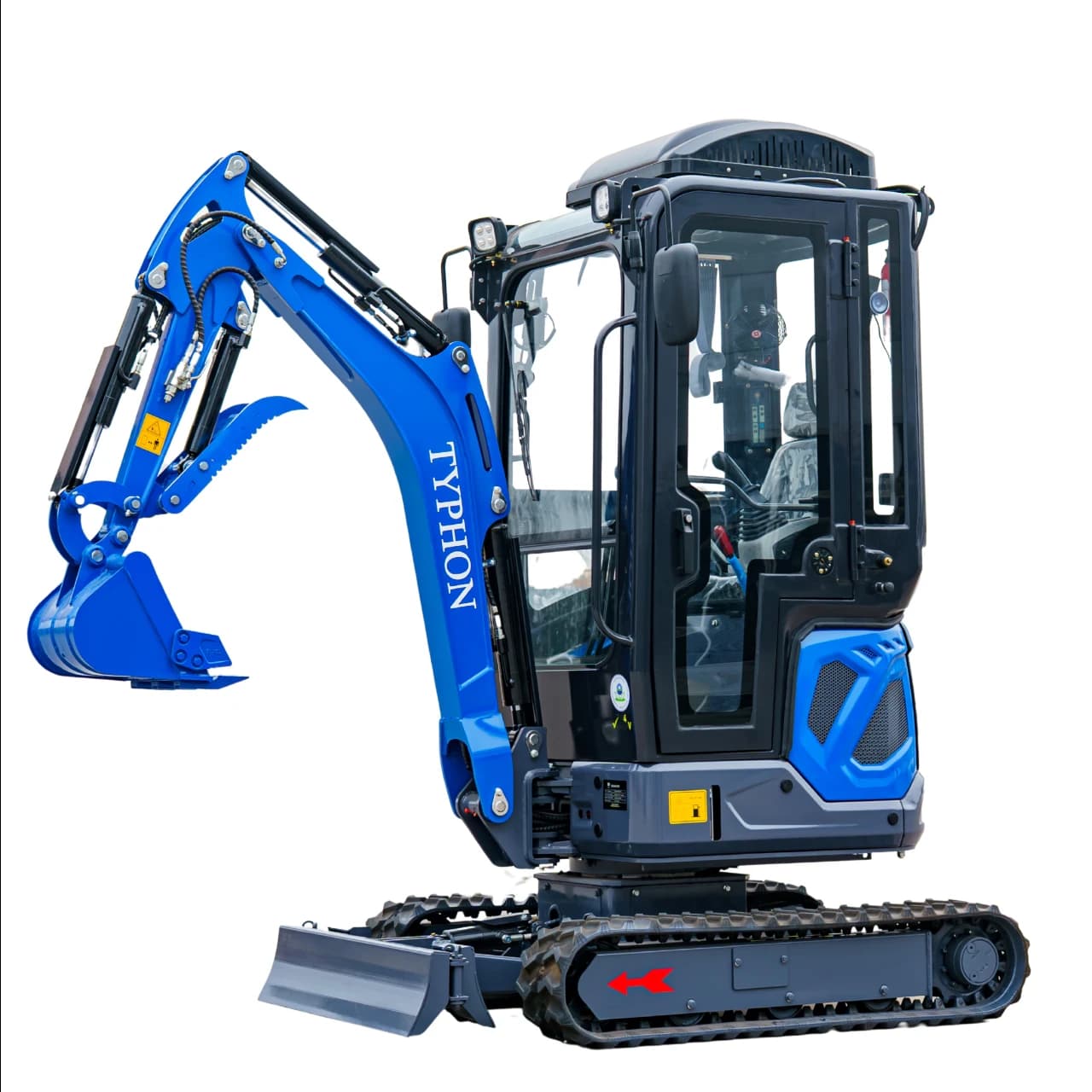 TYPHON TERROR XIX Prestige AC/Heater Cabin Mini Excavator 4200lbs 20.4 HP Kubota D902 with Boom Swing, Retractable Tracks thumbnail 5
