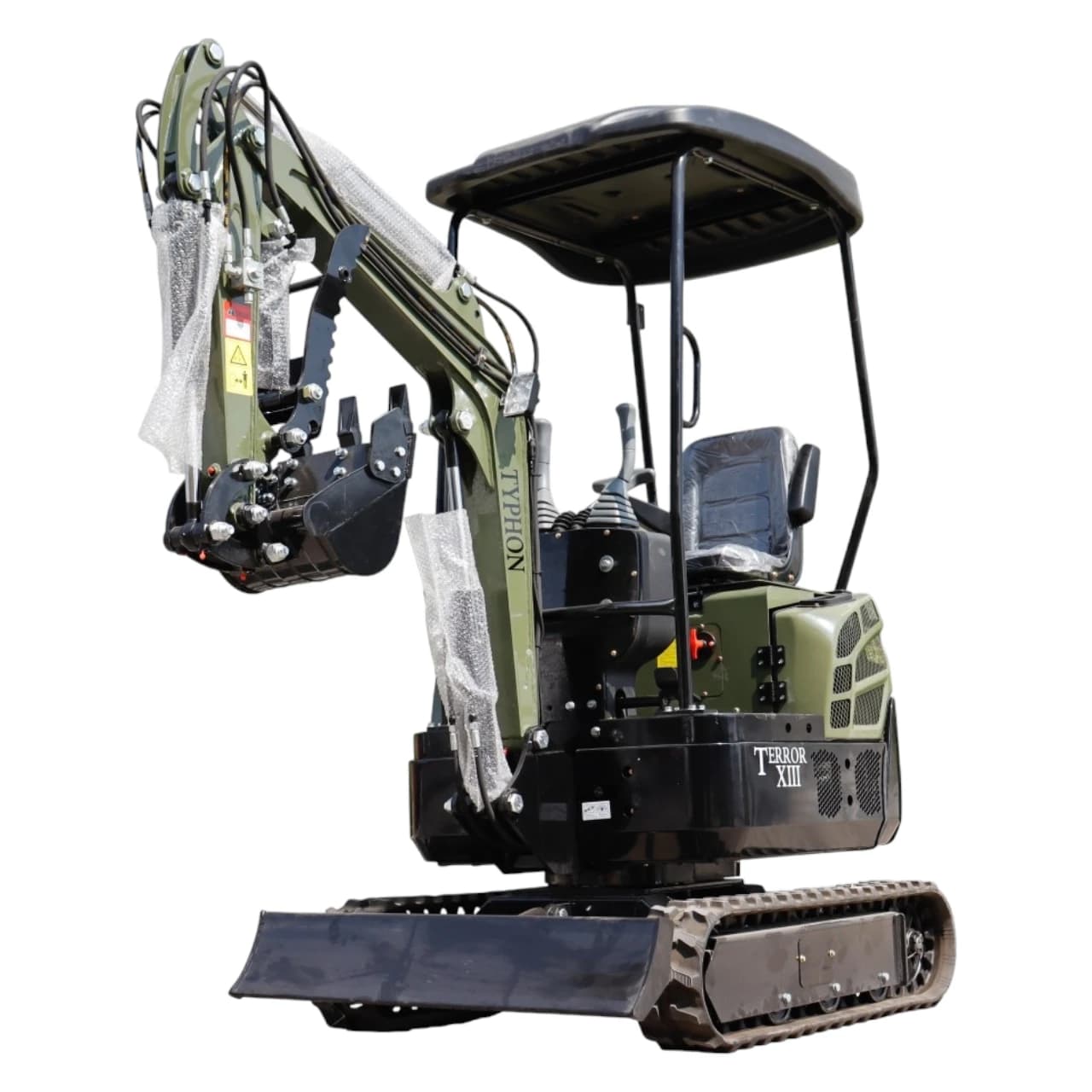 TYPHON TERROR XIII Mini Excavator – 1.3 Ton Trench Digger with Canopy, Hydraulic Thumb Clip, 13.5hp B&S Engine USA thumbnail 5