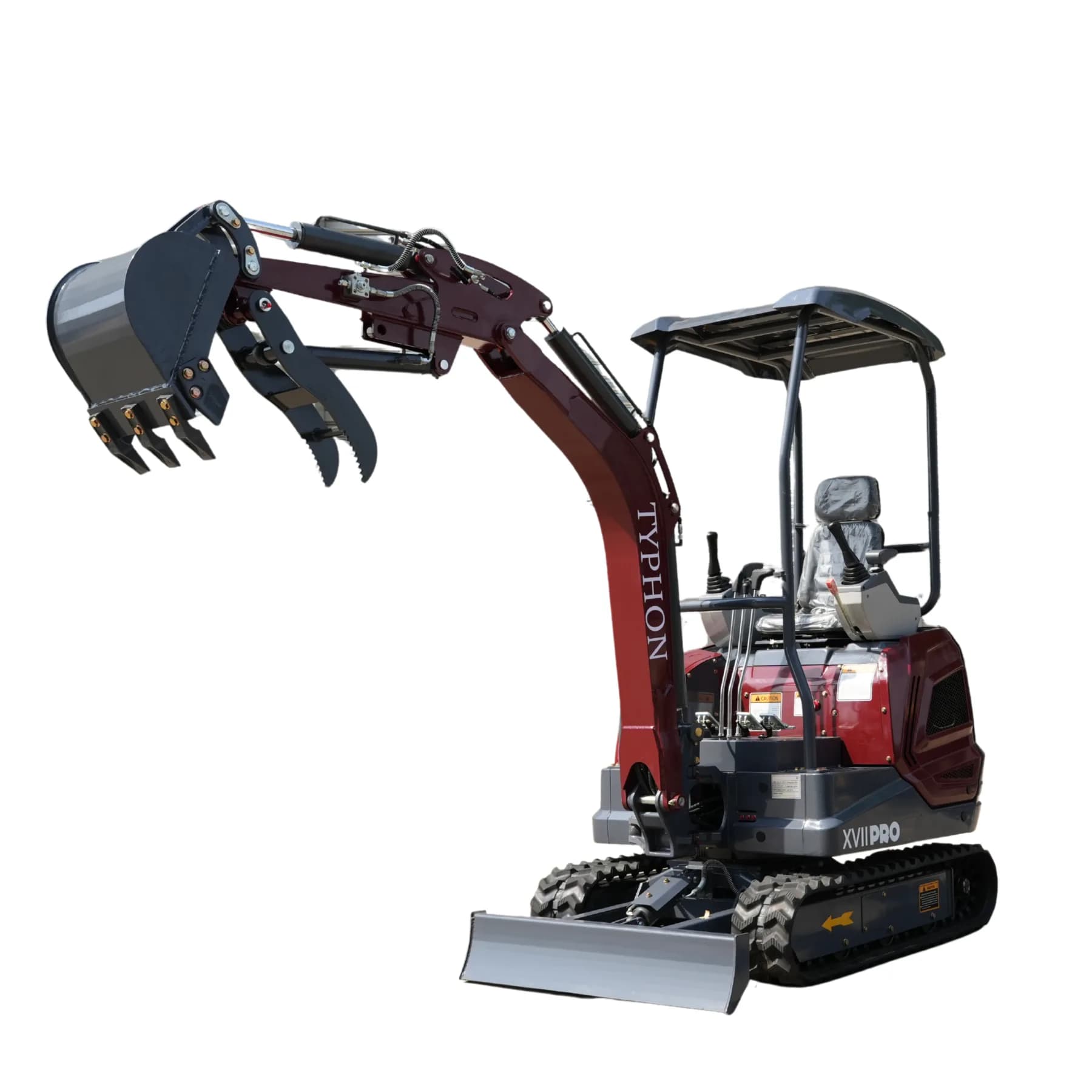 TYPHON TERROR XVII PRO 3800 lbs Mini Excavator Kubota Diesel, Hydraulic Thumb, Dozer Blade & Boom Swing thumbnail 6